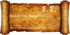 Balázs Ramón névjegykártya